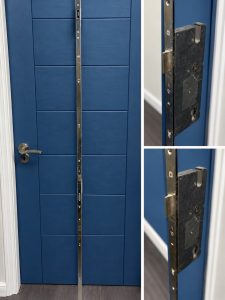 Blue Door Winkhaus Lock Detail Collage
